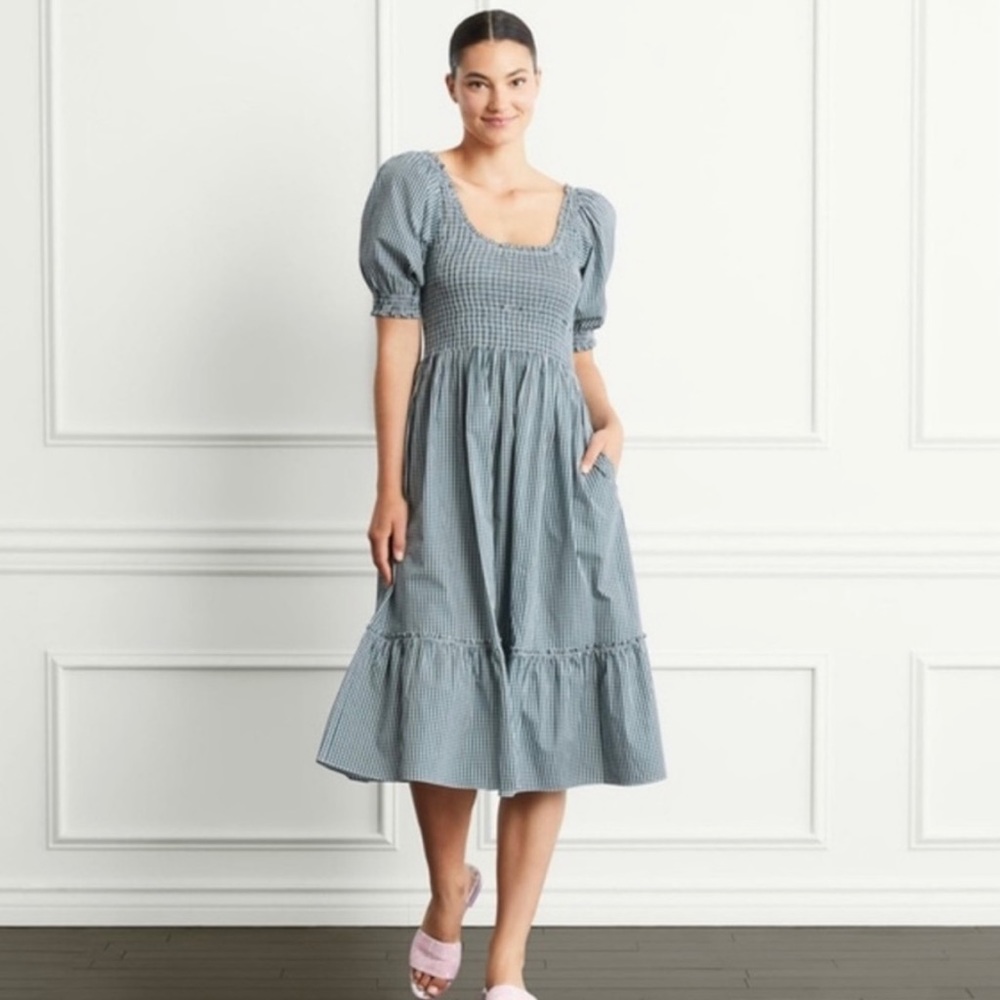 NWOT Hill House Louisa Dress Emerald Gingham